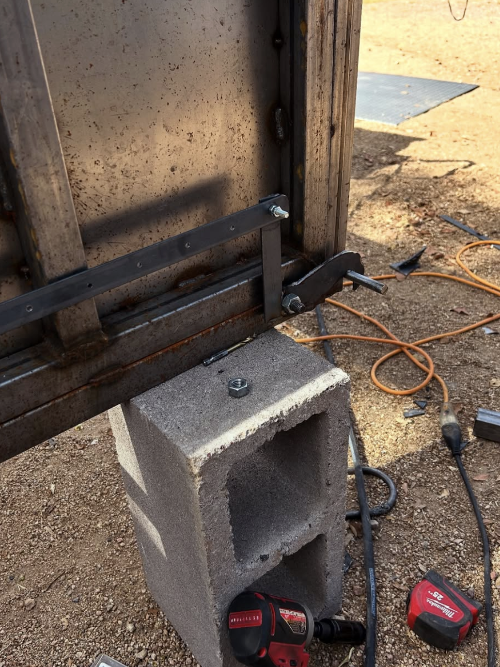 Welded gate hinge repair done on site